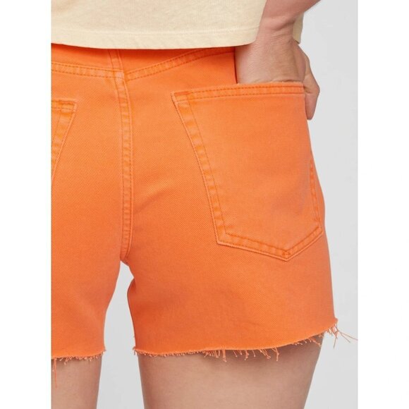 NWT Gap distressed “washed out” faded look orange cotton denim jean shorts, 26 - Picture 2 of 10
